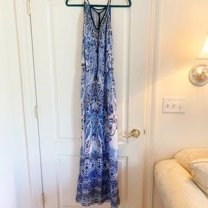 Johanne Beck Blue Boho Maxi Dress, S